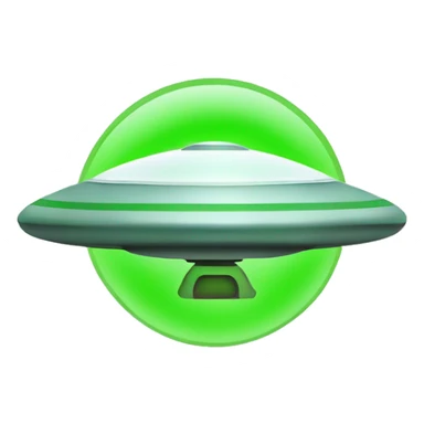ufo flying saucer beaming up a green check mark sticker
