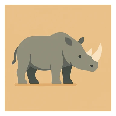 Flat design style rhinoceros sticker