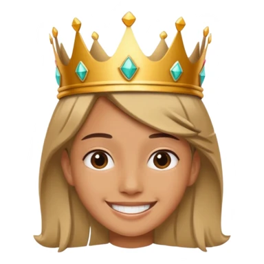 A stylish teen wearing a hand-crafted crown for fun. sticker