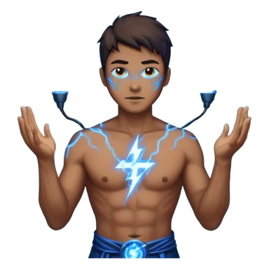 man summoning electric sticker