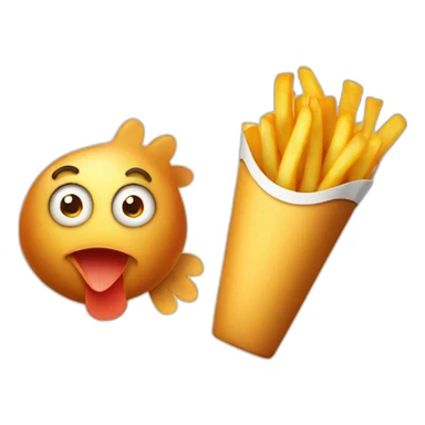 Chicken fry and French fries  sticker