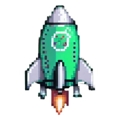 Green check mark with a rocket ship next to it, signifying a successful deployment sticker