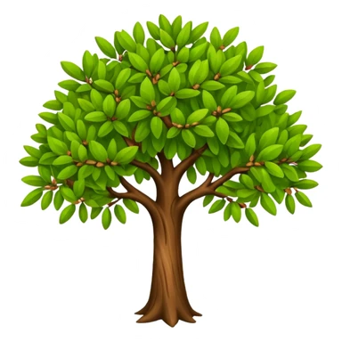 big almond tree with almost green leaves sticker