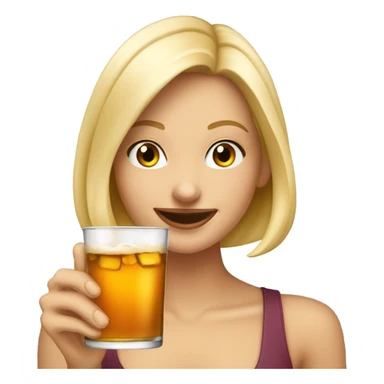Blonde girl drinking amaretto sour sticker