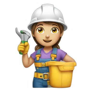 expert standing handyman girl sticker
