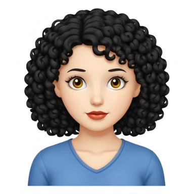 mujer blanca con cabello rizado negro sticker