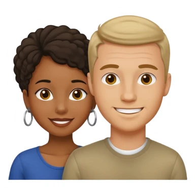 mixte couple black girl , white italian style man sticker