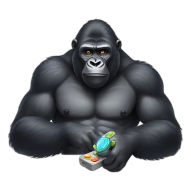 Gorilla playing games sticker