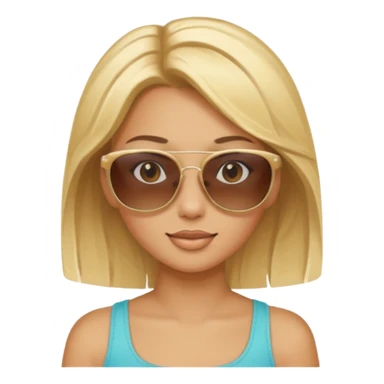 girl with sunglasses above her head sticker