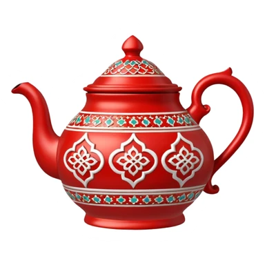 moroccan style ornamented red teapot sticker