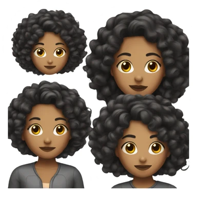mixed girl with black curly hair sticker