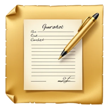 Professional guarantee contract golden paper signed sticker