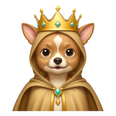 Perro chihuahua color camel con ropa de Rey. sticker