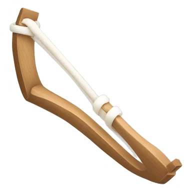 wooden y shaped slingshot with white elastic rubberband sticker