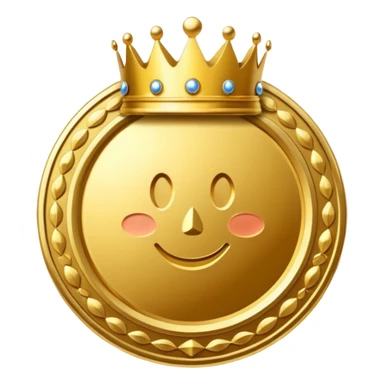 golden coin with crown symbol sticker