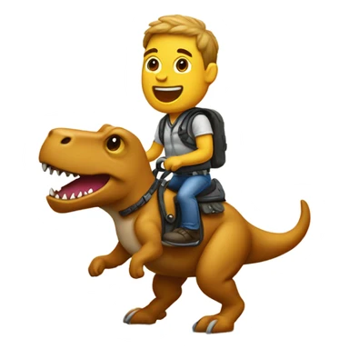Dog riding a trex sticker