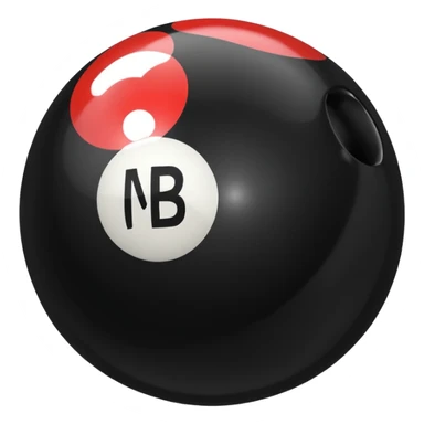 Black pull Ball with MB written on it. Nothing else no holes. sticker