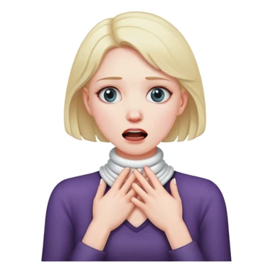 woman choking with hands around neck sticker