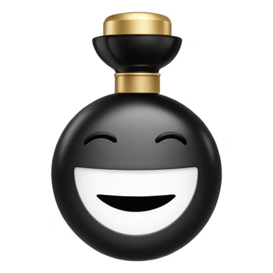 smiling perfume face with black cap sticker