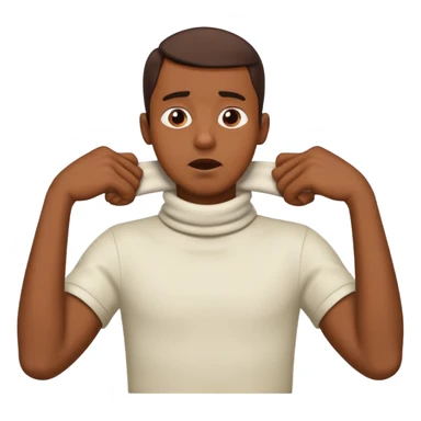 man with hands across neck choking themself sticker