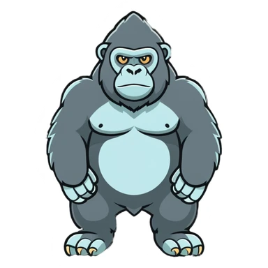 gorilla cartoonish sticker style sticker