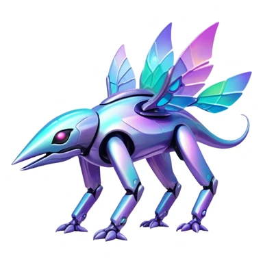Futuristic complex iridescent aesthetic-scenery-Fakémon-creature sticker