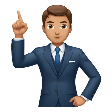 Confident business leader pointing forward with determination sticker