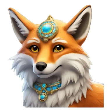 Celestial ceremonial decorated fox sticker