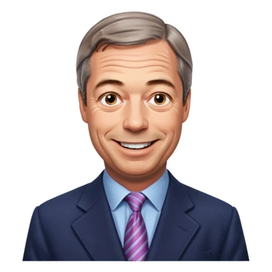 Nigel Farage, smiling, standing sticker