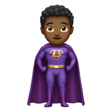 purple superhero in cape sticker
