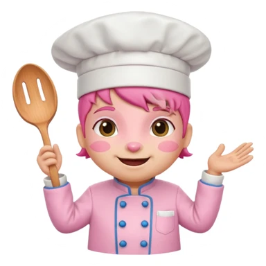 animal with pink chef costume sticker