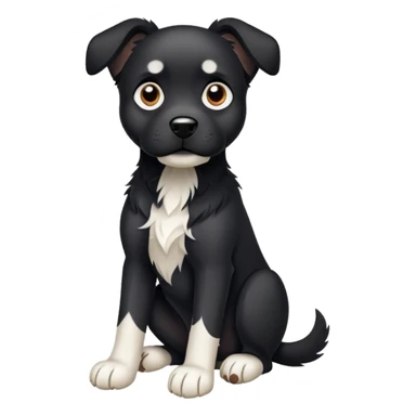 Black dog white toes sticker