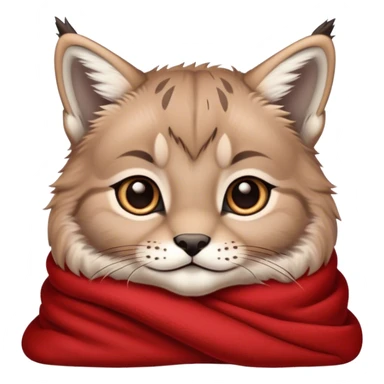 Cute baby Canadian lynx cozy in red blanket sticker
