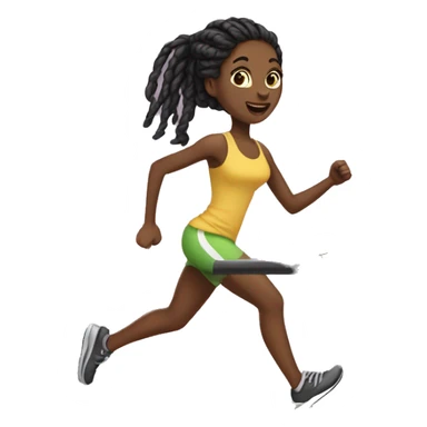 Black girl with locs in a ponytail running on a treadmill sticker