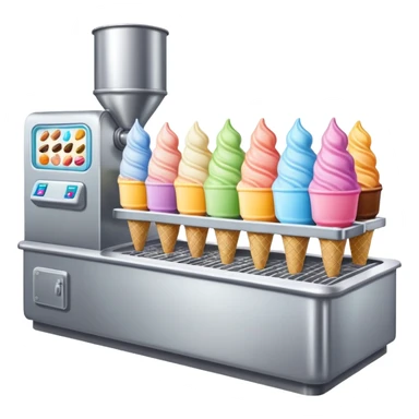 Ice cream factory with machines and production lines sticker