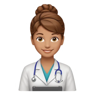 healthcare instructor standing up brown hair updo sticker