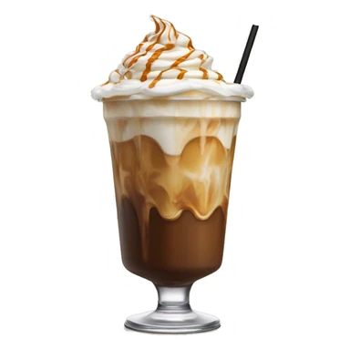 Iced coffee with whipped cream and caramel drizzle sticker