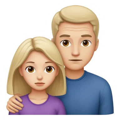 man bent over with girl behind sticker