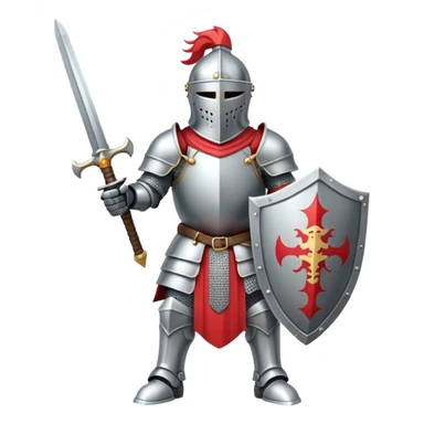 knight in full armor with sword and shield sticker