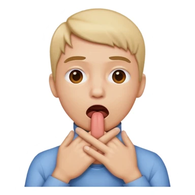 criss cross hands around throat choking self emoji tongue out sticker