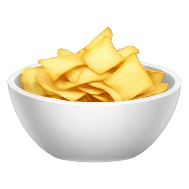 a white bowl which is filled with chips  sticker