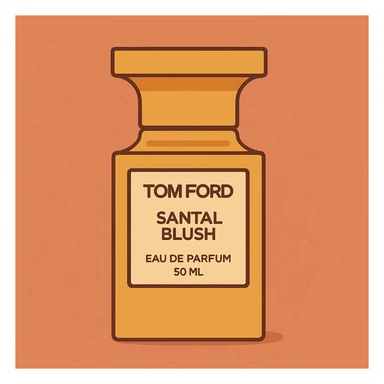 Flat toon style illustration of Tom Ford santal blush perfume  sticker