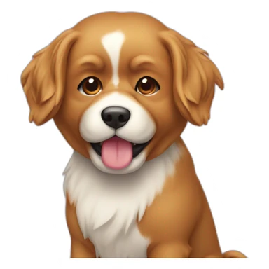 Chinoise avec cheveux plaqué qui mange un chien sticker