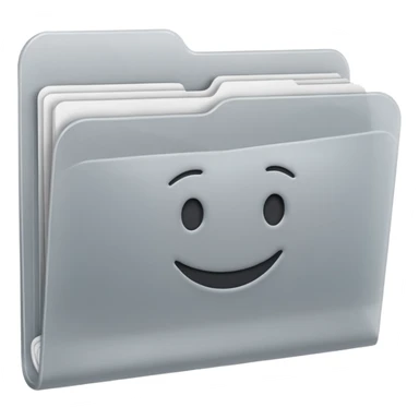 A **simple emoji-style icon** of a **frosted light-gray plastic folder** with **rounded corners**, **elastic string and button closure**, slightly translucent, clean front, subtle shading, and a **small tax/forms symbol in one corner.
 sticker