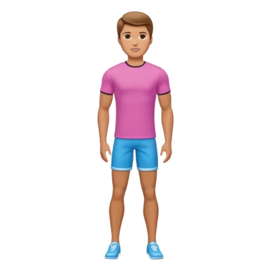 barbie ken as a guy with brown hair and brown eyes and tanned skin and full body sticker