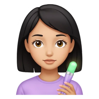 tan girl black hair cute pastel colors skin care sticker