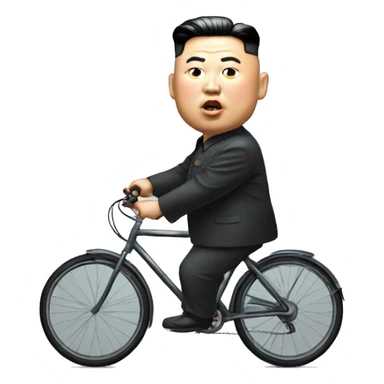 Kim jong-un on a bicycle trip for bikecampimg sticker