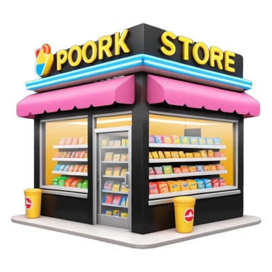Convenience store named poor store and more sticker
