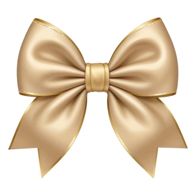 sparkly beige bow, soft and simple sticker