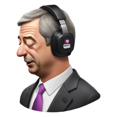 Nigel Farage listening to music with eyes closed  sticker